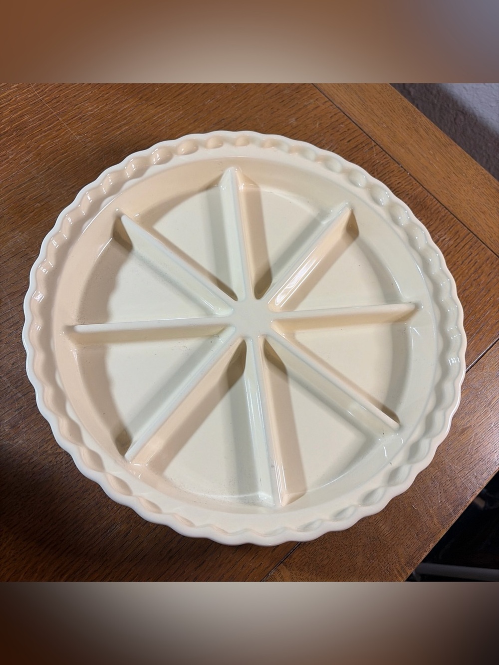 Chantal Ceramic Scone Pan Dish 11" Round Oven Baking Yellow/Cream 93KA-2383 NEW
